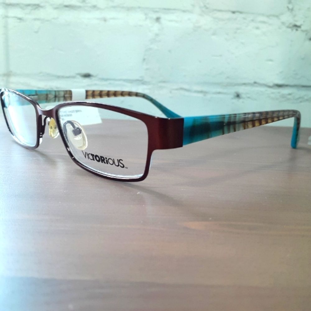 NEW Victorious, eyeglass frame, Prescription-ready Blue/Brown glasses, 51-18-135 - Picture 2 of 7